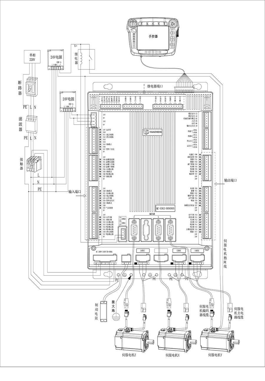 �注塑机械手控制系统QC-S3G接线图